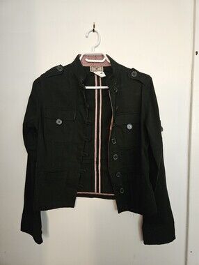 Black Women's Military-Style Jacket Size Medium